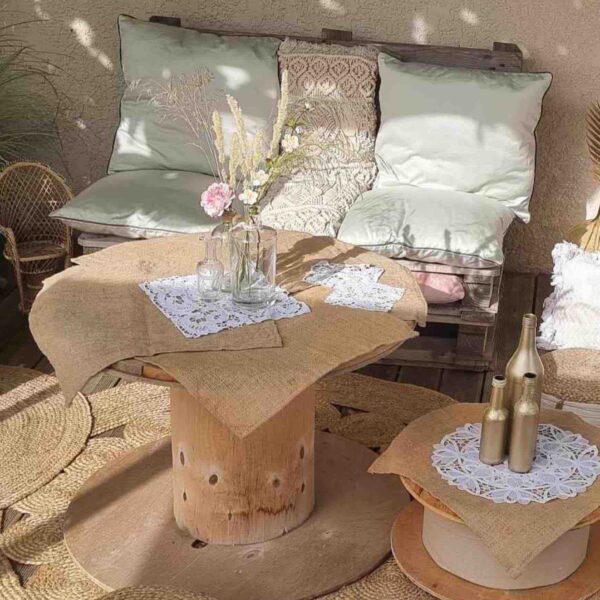 Table basse ronde-Touret en bois