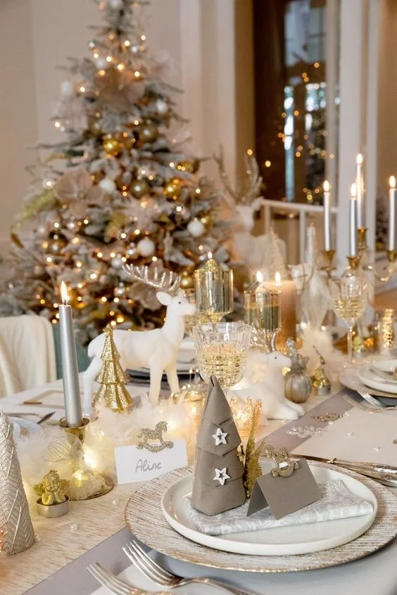 Décoration pour table de repas Centre de table pour fête de noël