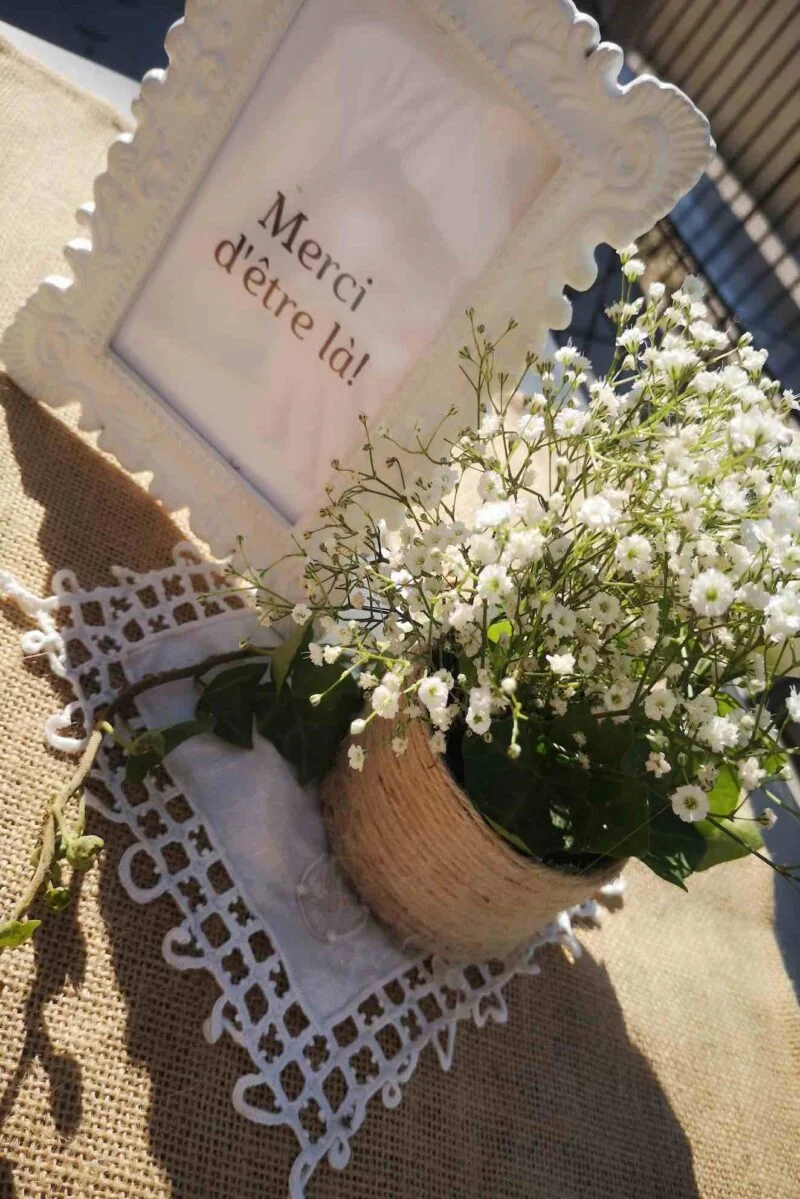 Cadre blanc-numero de table